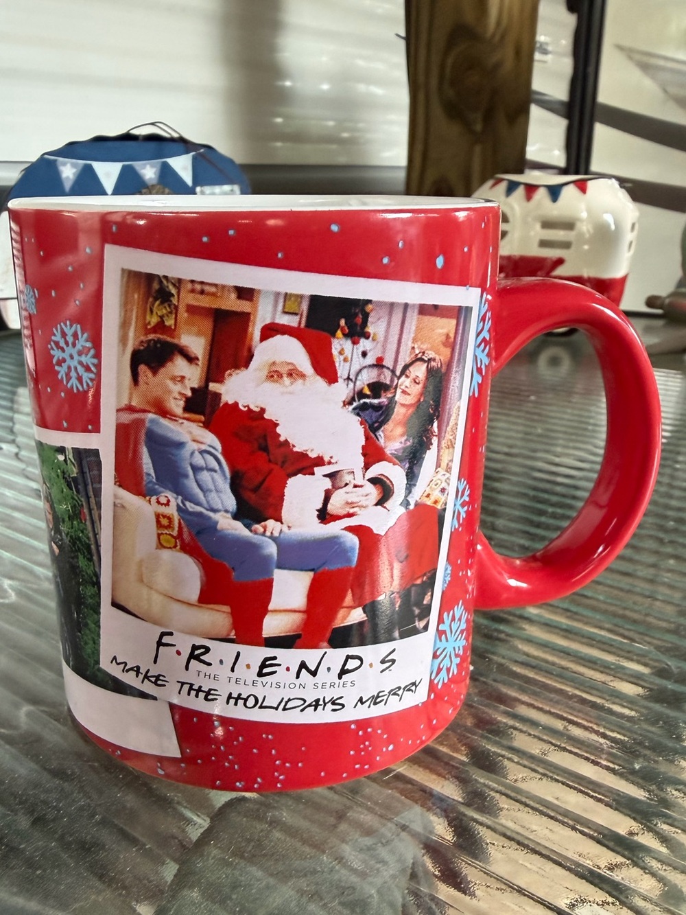 FRIENDS "Make The Holidays Merry" 20oz Red Ceramic Christmas Mug